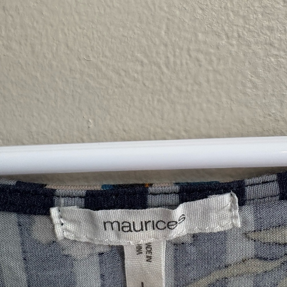 Maurices Navy Floral Striped Tank Top - Picture 2 of 3